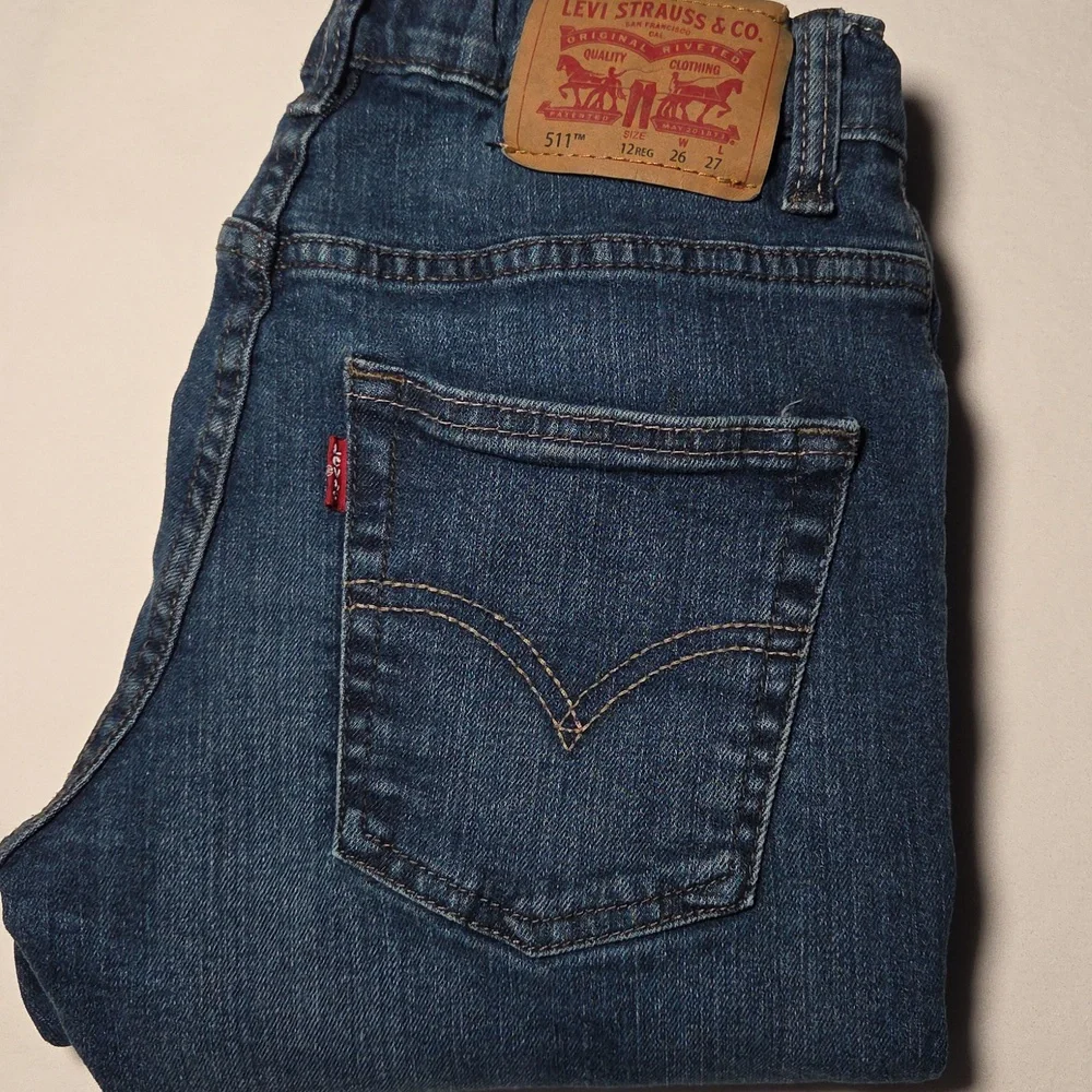 Levi's 511 Slim Boys Blue Jeans Size 12 reg Adjustable Waist 26 Length 27 - Picture 1 of 13